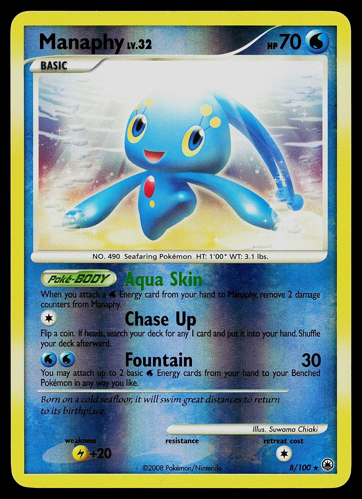 Pokemon Card - Manaphy Majestic Dawn 8/100 Holo Reverse Holo Rare