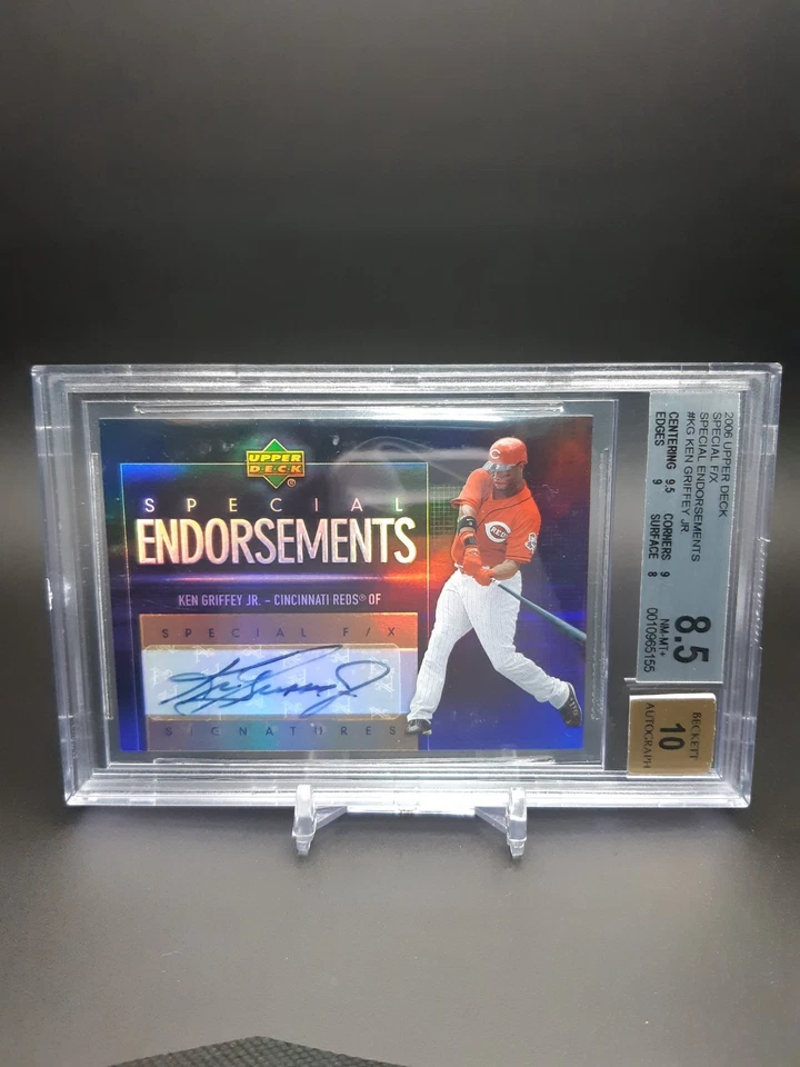 2006 Ken Griffey Jr. Auto UD Special F/X Special Endorsements BGS 8.5 Auto 10 - Image 2 of 3