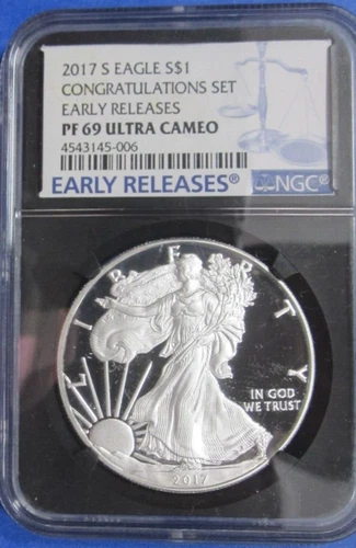 2017-S American Silver Eagle Dollar~ NGC Certified PR69 Ultra Cameo~ Early Rel.