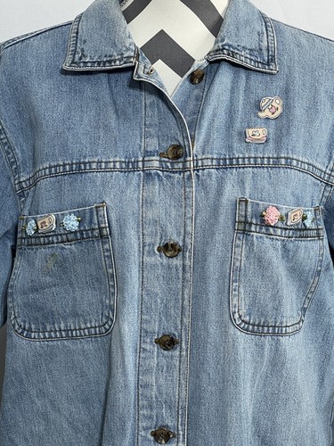Vintage Cabin Creek Denim Chore 4 Pockets Barn Jacket Women M Teacup Coffee - Picture 5 of 12
