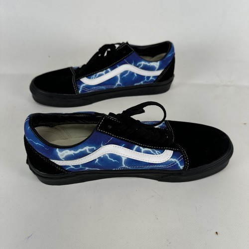 VANS Old Skool Black & Blue Lightning Skate Shoes Men’s sz 8.5 - Picture 7 of 8