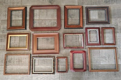 Vintage Ornate Picture Frames Art Decor Gallery Wall Brown Red lot of 14 eco NT
