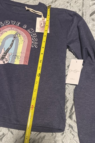 Jessica Simpson~Girl’s Long Sleeve T Shirt Peace Love Music~Size XL (12) NWT - Picture 12 of 12
