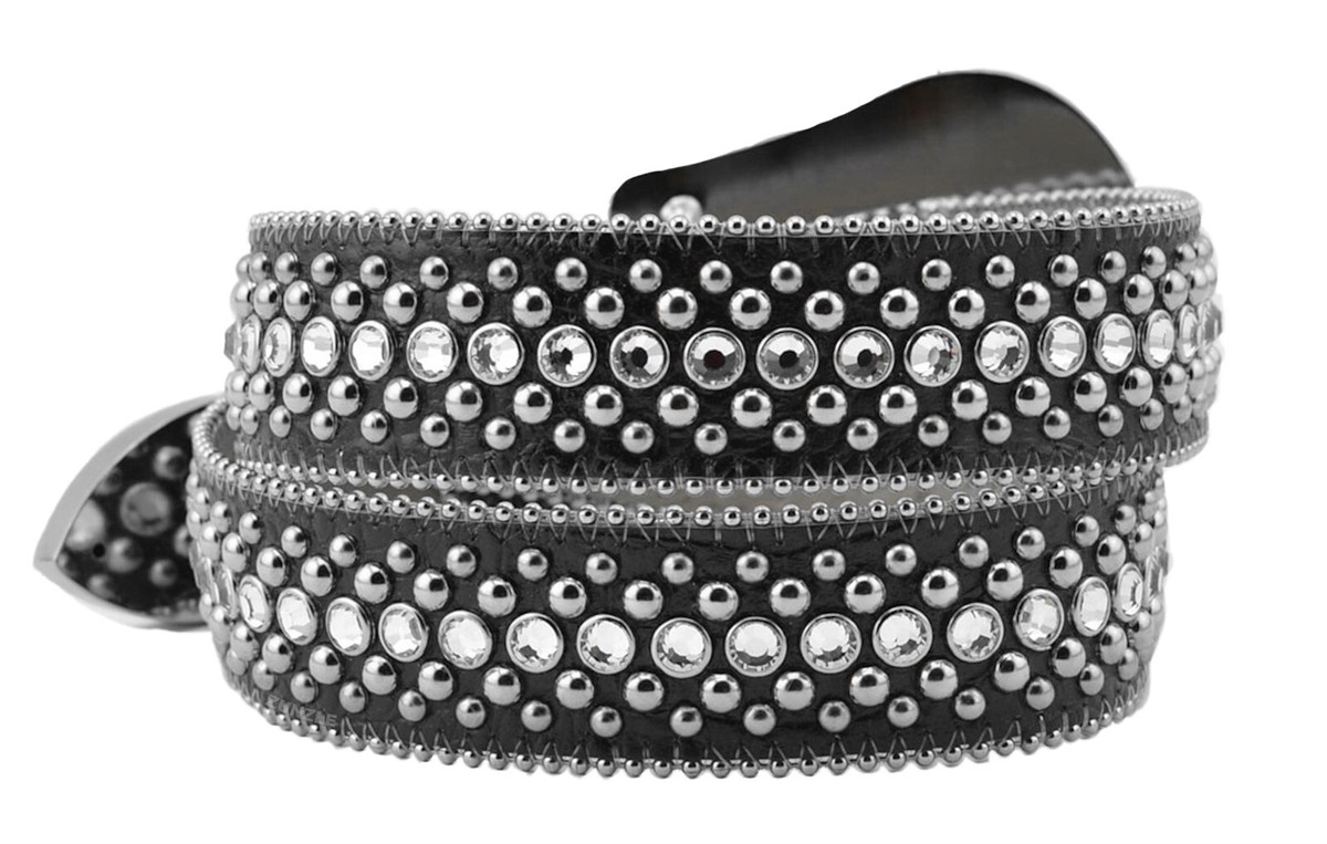 BB Simon Veronica Belt Clear Ice Crystal Black Silver Rap 30  display picture 2