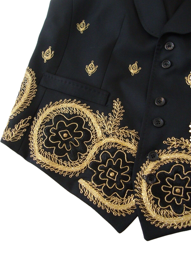 🆕️ $2900 JOHN GALLIANO Black/Gold MEXICAN PEARL Embroidered Vest IT-48 US-38 - Picture 7 of 20