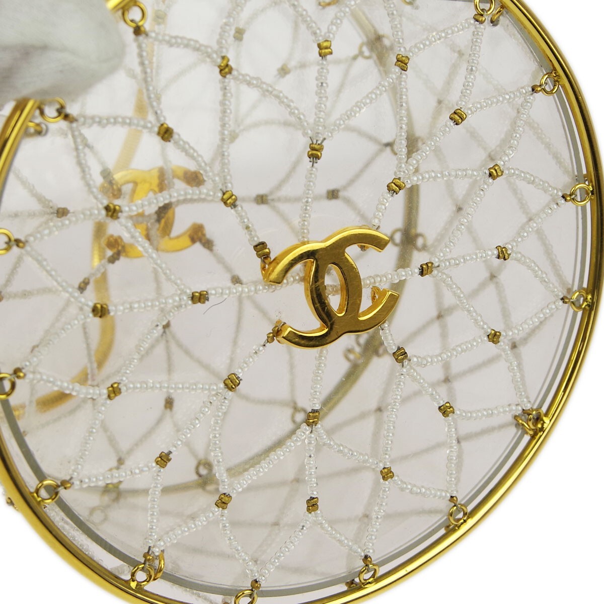 Chanel Clear Beaded Round Party Handbag 99396 | eBay