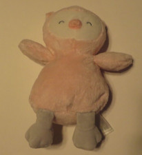Carters Just One You Pink Sleeping Owl Plush Rattle Baby Toy Beanie Lovey 8"