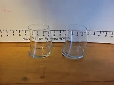 Libbey Bravura 4" Tall Old Fashion Rocks Glasses Curved Bent Set Of 2 Barware