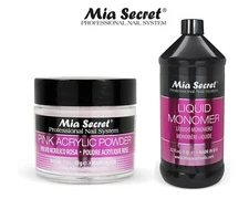 Mia Secret Liquid Monomer 32 oz & PINK ACRYLIC POWDER 1 oz SET