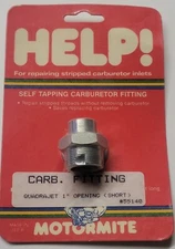 Self-Tapping 1" Carburetor Fuel Inlet Thread Bypass Fitting 3/8" Fuel Line Q Jet