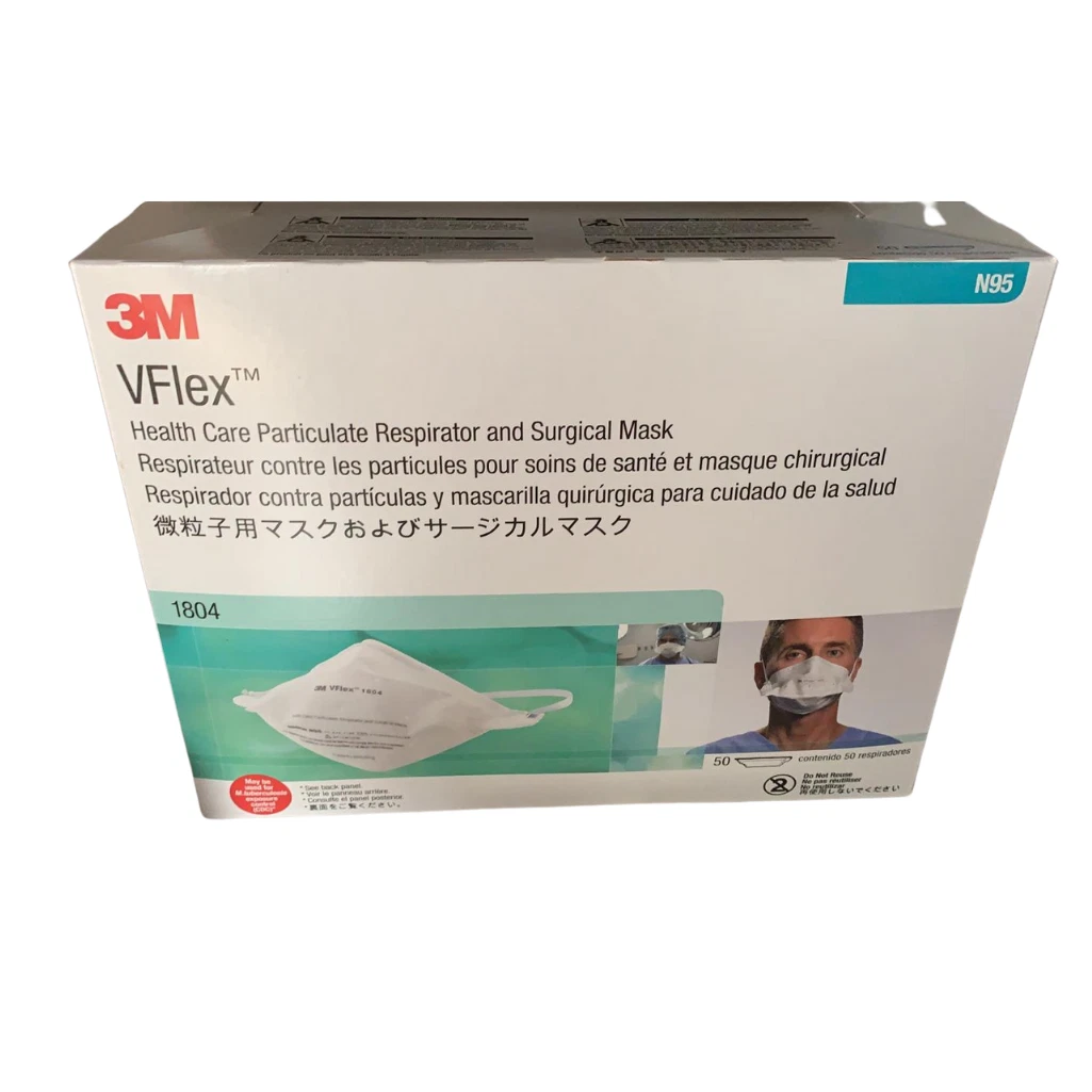 *50-Pieces* 3M VFlex Particulate Respirator NIOSH N95 Surgical Face Mask 1804
