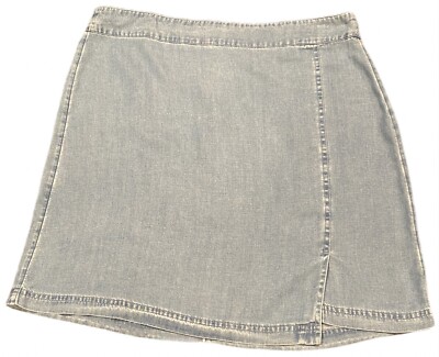 LOFT XL Denim Mini Skirt Size 12 Soft Lightweight Blue With Side Slit NWT $59.99
