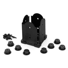 Ozco OWT 4 in X 4 in Post Base Laredo Sunset Galvanized Steel Model 56607 Black