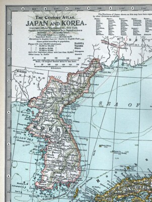 1897年　アンティーク地図 The Century Atlas 日本 朝鮮 1897年 アンティーク地図 The Century Atlas 日本 朝鮮 1897 Century