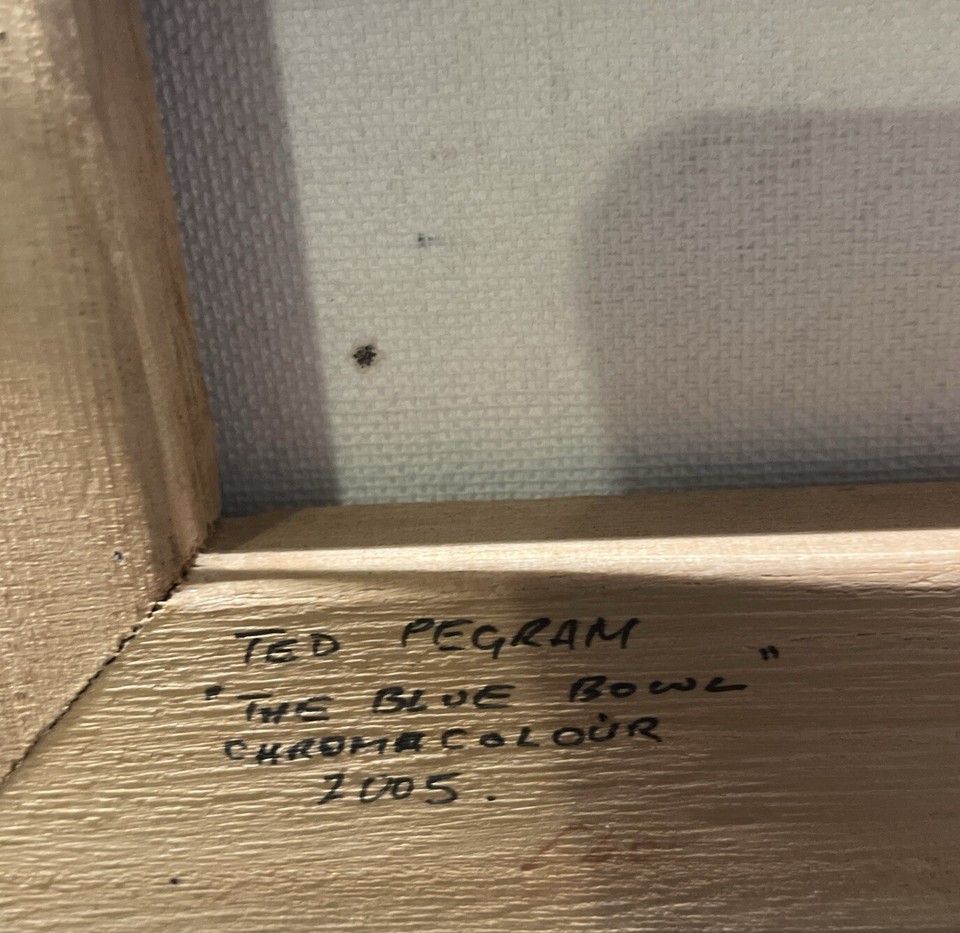 2005 Chrome Colour oil painting “ The Blue Bowl” By Ted Pegram eBay