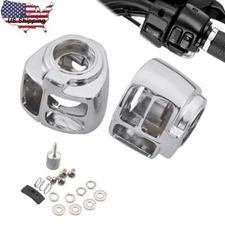 Chrome Handlebar Switch Housing Covers For Harley Sportster XL1200 Dyna Fat Bob
