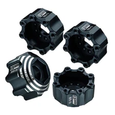 GPM Aluminum 8x32 to 17mm 1/2" Offset Hex Adapters (4) Black for Pro-Line Wheels