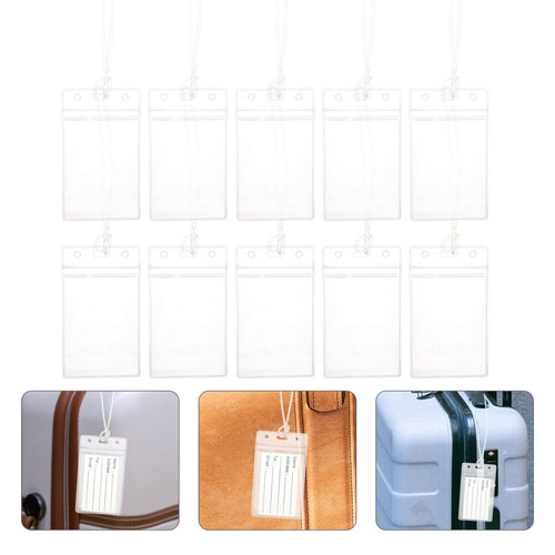 10 Stück Transparent Kofferanhänger PVC Taschenanhänger Kennungen Koffer Unikat