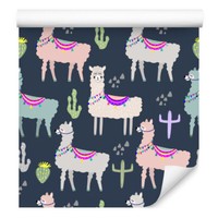 10M Vlies Tapeten Rollen Kinderzimmer Tiere Lamas Pflanzen Kakteen Bunt Xxl 1633