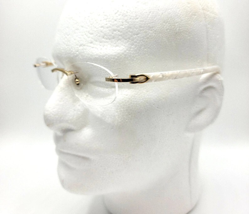 メガネ Cartier Cartier - CT0056O - 002 gold white transparen New Cartier Pearl White CT0056O 002 Eyeglasses Rimless