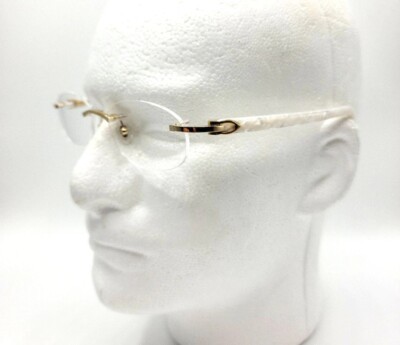 メガネ Cartier Cartier - CT0056O - 002 gold white transparen CARTIER | CT0056O 002 | C DÉCOR EYEGLASSES – Hall of Frames