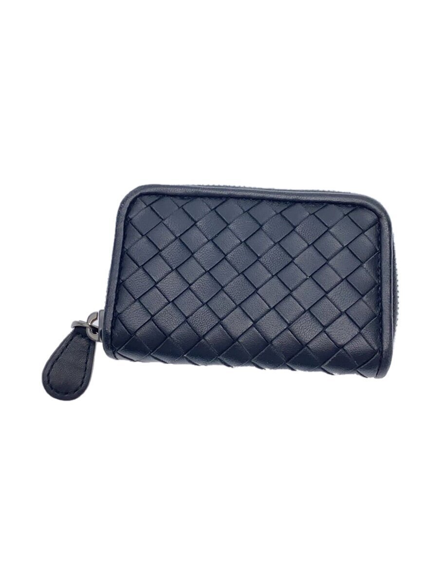Bottega Veneta Black Leather Men's Coin Purse Made in Japan