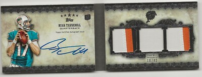 2012 Topps Five Star Ryan Tannehill autograph rookie booklet patch 18/42