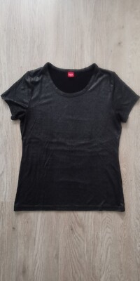 Mango Damen T-Shirt XXL schwarz Glitzereffekt Neu