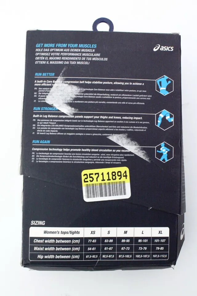 NIB - ASICS Women's Leg Balance Compression Knee Tights - Black/Deep Ruby - XS - Image 4 of 4