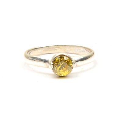 Natürlicher Citrin Ausgezeichneter Ring 925 Silber Ring Runde Form 9,00 US Ge...