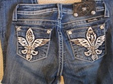 Girls Miss Me Capri Jeans JK5740P Wing Pockets Size 14 Waist 26"