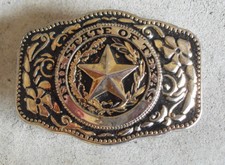 USA Made The State of Texas Silver Metal Belt Buckle 3 1/2" Wide