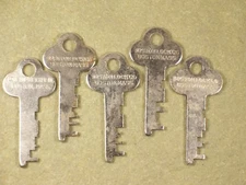 5 Vintage Flat Steel Keys Trunk Padlock Chest Antique Lock Box Desk Cabinet Key