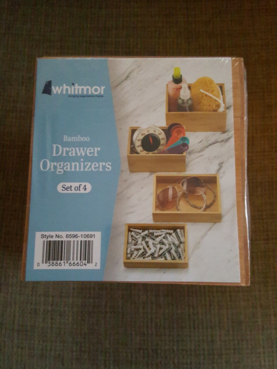 Whitmor: SET OF 4 Bamboo drawer organizers. NEW Different Sizes | eBay