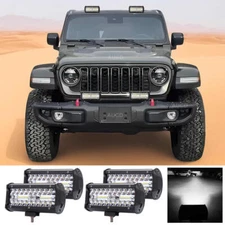 4pc 7" 6000K LED Work Light Bar SUV Offroad Fog Boat Driving Truck Camp Lighting