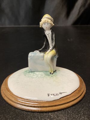 Vintage Emilio E. Tezza Unique Italian porcelain figurine sculpted Lady