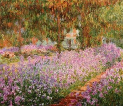 Iris in Monets Garten von Monet - gezählte Kreuzstichkarte von Scarlet Quitte