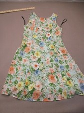 FOREVER 21 Size M Womens Floral Back Zip Round Neck Sleeveless Midi Dress 479