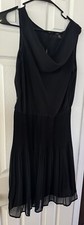 Forever Vintage Black Pleated Evening Cocktail Dress Size Large