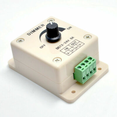 NEW Manual Dimmer Switch for LED Strip Light, 12V 8A Mountable with Terminals
