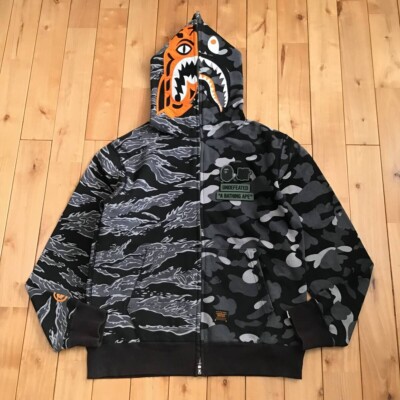 BAPE × Undefeated Tiger Shark full zip Hoodie A Bathing Ape Size XL