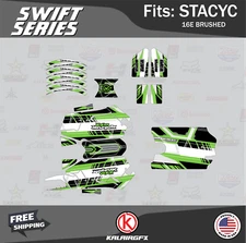Graphics Kit for STACYC 16E Brushed Electric Bike Swift-green
