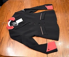 Lotus Romeo, Custom New, tech coat show jacket black red ~USA 6