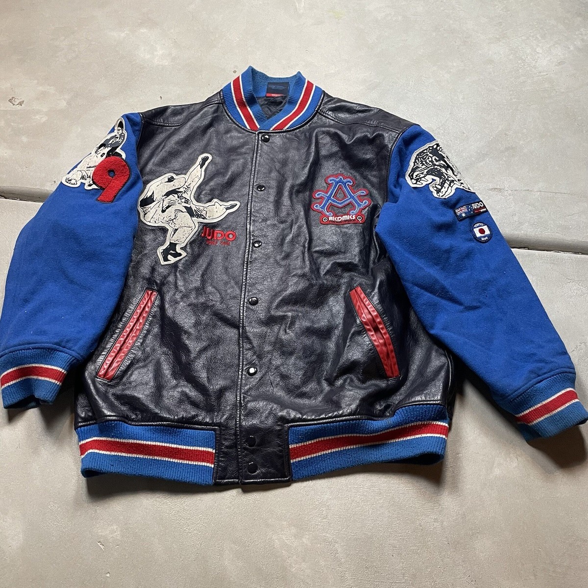 Vintage Akademiks Leather Wool Varsity Jacket XL 90s Y2K Hip Vintage Akademiks Leather Wool Varsity Jacket XL 90s Y2K Hip