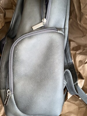 LE DONNE LEATHER COLLECTION GRAY BACKPACK VERY CLEAN INSIDE  display picture 1