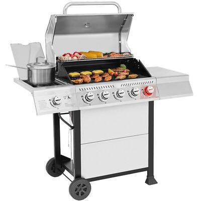 #ad #ad Royal Gourmet 5 Burner Propane Gas Grill with Sear Burner and Side Burner Silver $289.99