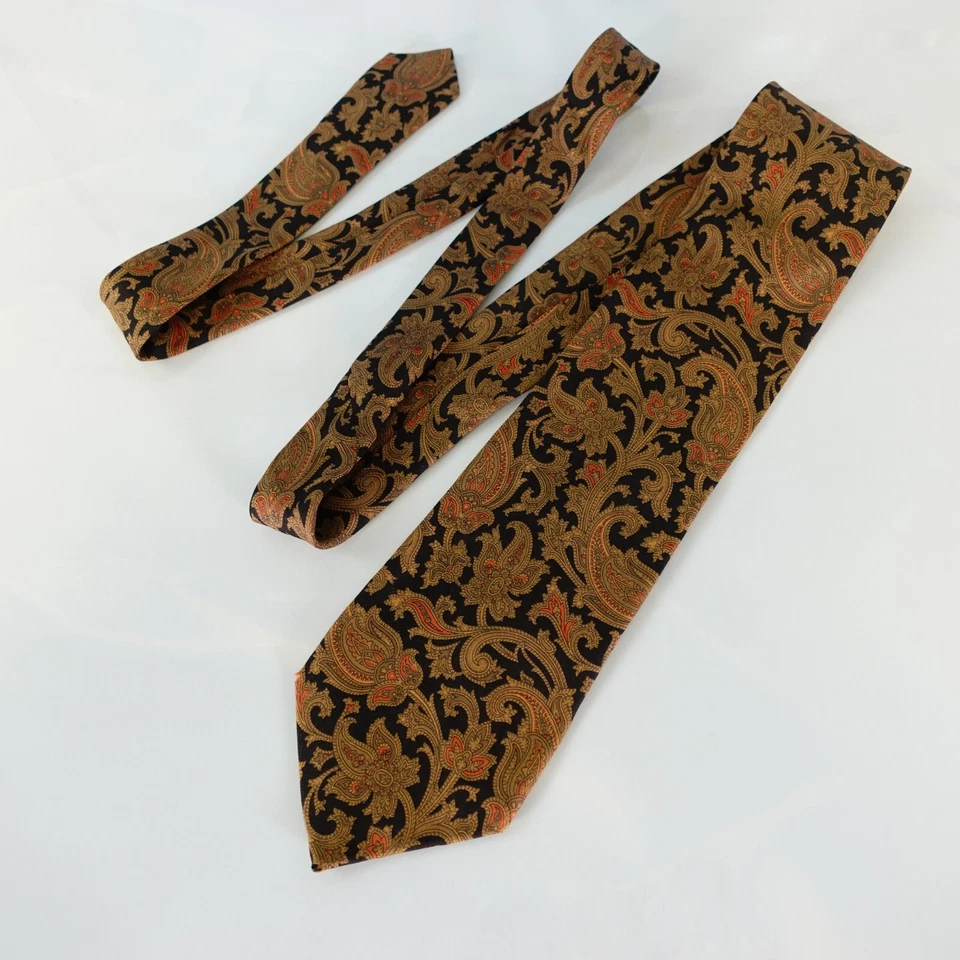 BOTANY 500 Corbata Cuello Para Hombres Marrón Paisley Damasco Traje Boho Occidental Informal Nativo Foto 3 de 4