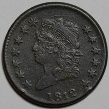 1812 Classic Head Large Cent - Small Date S-291 - Us 1c Copper Coin