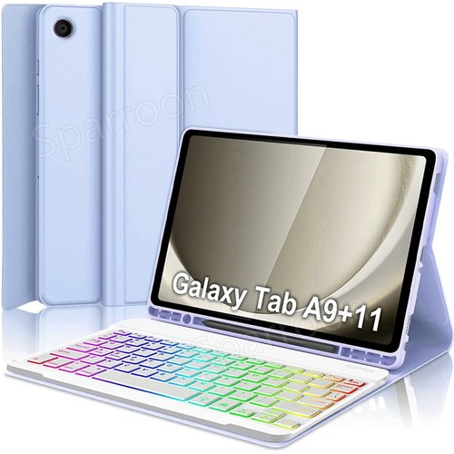 For Samsung Galaxy Tab A9 Plus 11"2023 Backlit Keyboard Leather Case Cove Mouse - Picture 5 of 64