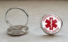 Deaf Mute Medical Alert 925 Sterling Silver Adjustable Ring